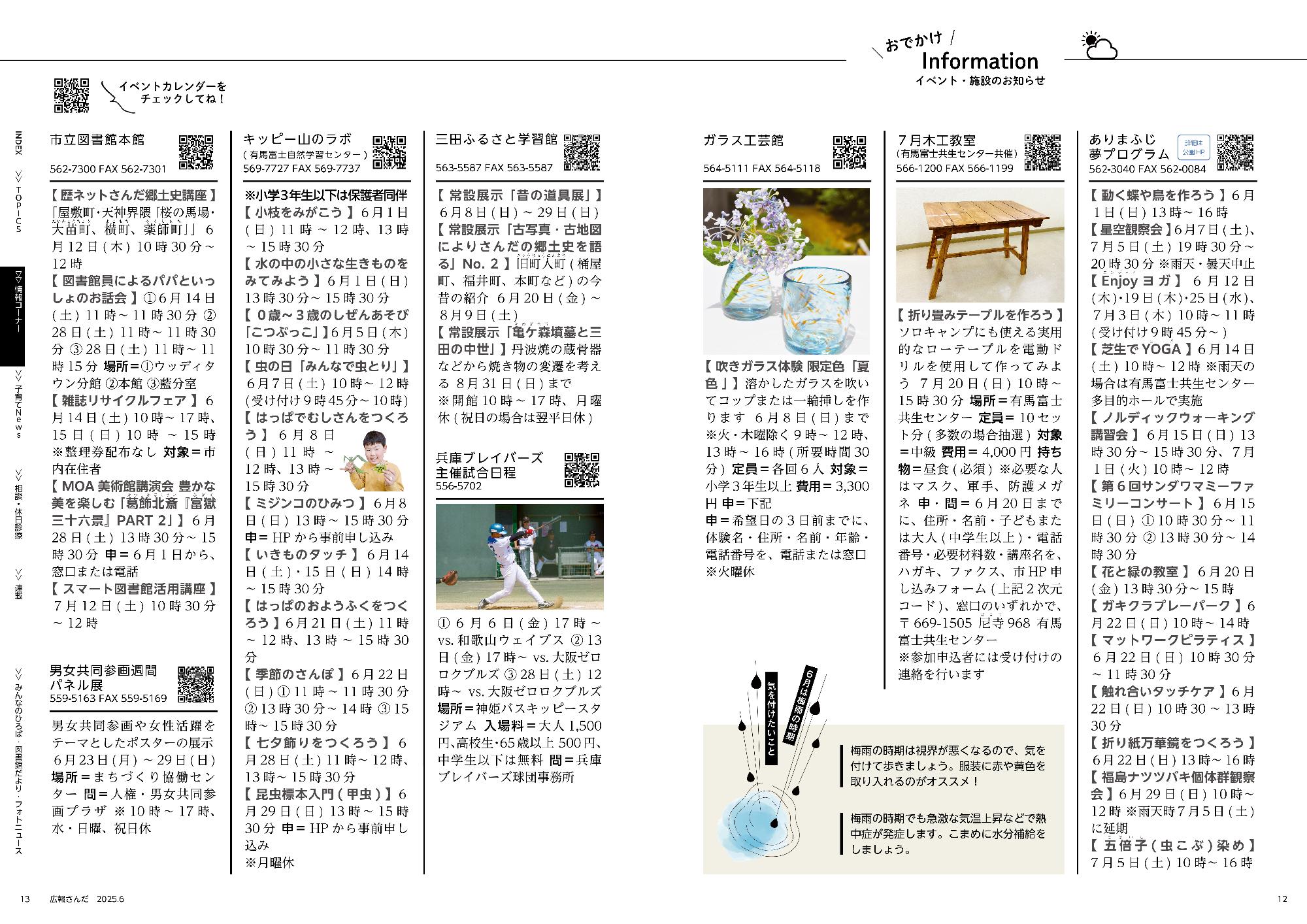 広報さんだ令和7年4月号おでかけインフォメーション