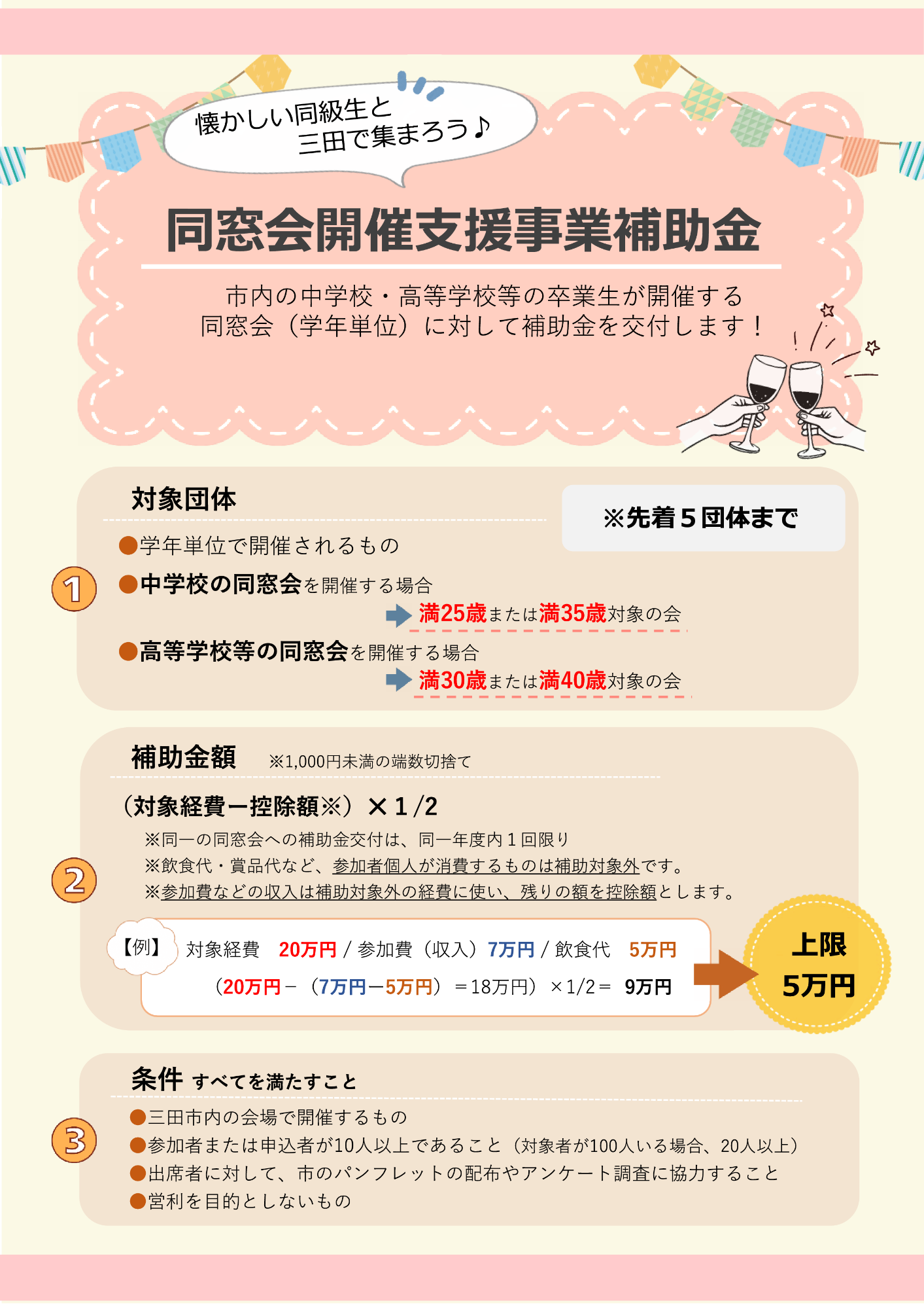 同窓会補助金（チラシ）表