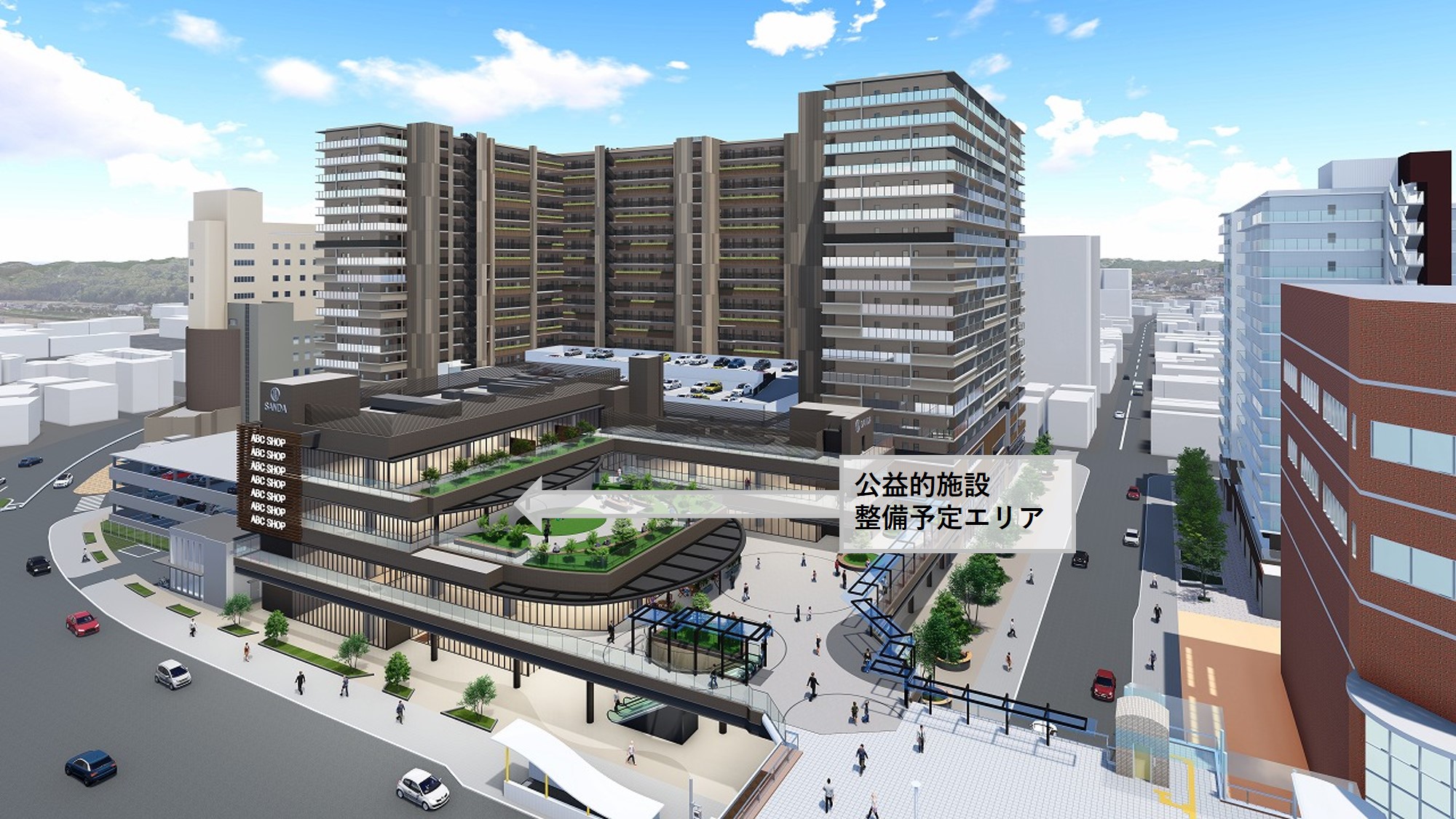 Cブロック地区鳥瞰パース