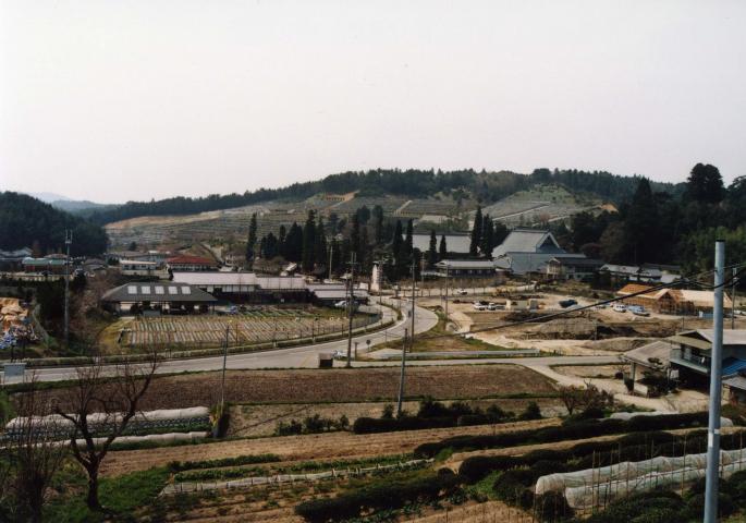 カーブを描く道や畑、民家などが写る永沢寺周辺の風景写真