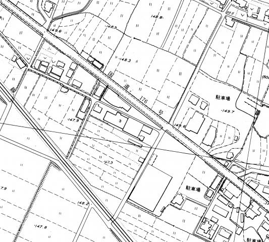 三輪地区の条例地割の地図