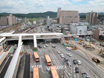平成15年当時、再開発工事が行われていた三田駅前の写真