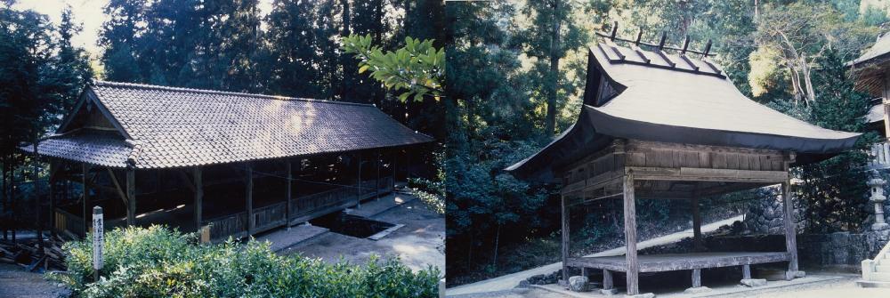 駒宇佐八幡神社舞殿・長床