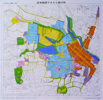 三田市史地理編付図9近世絵図でみた三田の町の地図