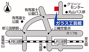 ガラス工芸館への案内図