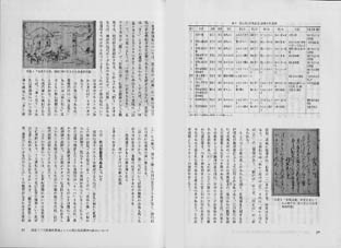 表や写真と一緒にテキストが段組みされた「市史研究さんだ第5号」のページ見本