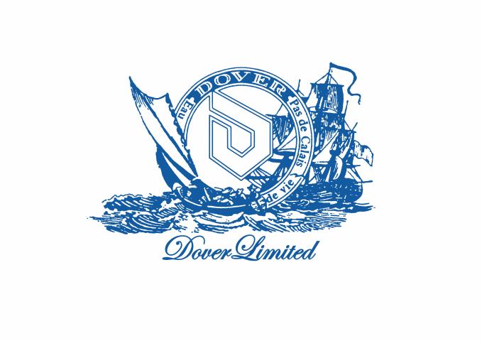 青色で波に揺れる船が描かれた中央に白文字で印字されたDの文字が浮かぶドーバー酒造株式会社のロゴマーク