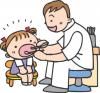 女の子の虫歯を治療している歯医者さんのイラスト