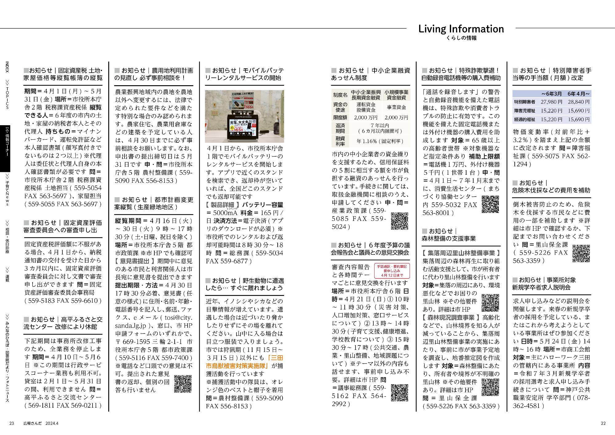 広報さんだ令和6年4月号リビングインフォメーション
