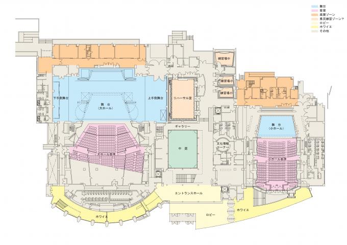 総合文化センター1階の見取り図