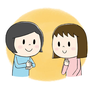 手話をするふたり