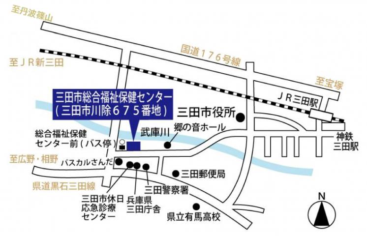 三田市総合福祉保健センターの地図