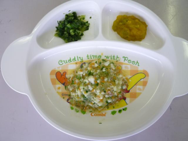 「もぐもぐ教室」のプレートに盛られた3種類メニューの写真