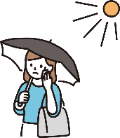 日傘をさす人のイラスト