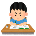 勉強に集中する男の子