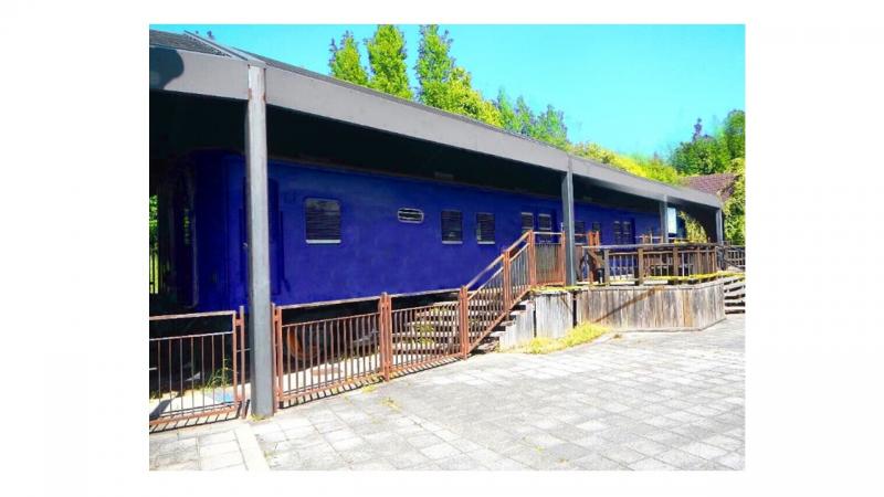 実際に運行されていた当時の青色の車両へリニューアルした「夢サンディ号」の写真