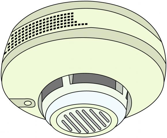 円形の部品がいくつも取り付けられている、警報器のイラスト