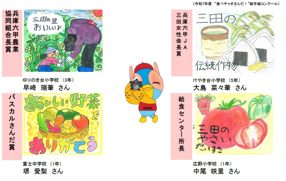 令和7年度食べチャオさんだ絵手紙コンクール受賞作品5