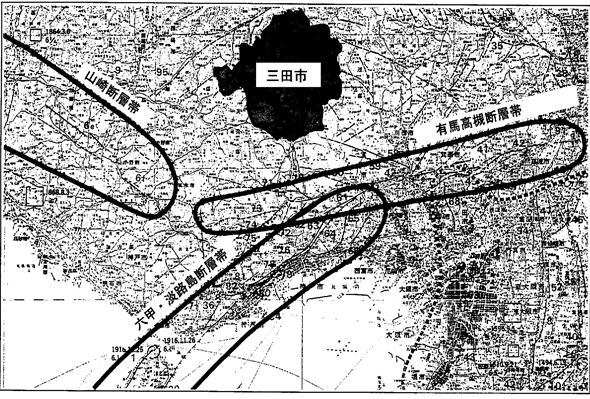 近隣活断層図(地域防災計画)