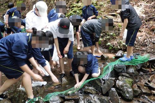 2日目「魚つかみ」に挑戦しました。