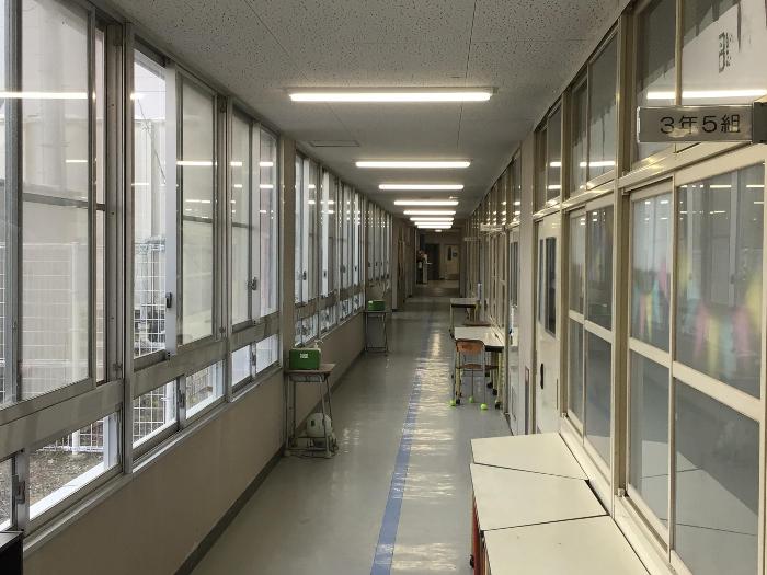 3年5組から体育館