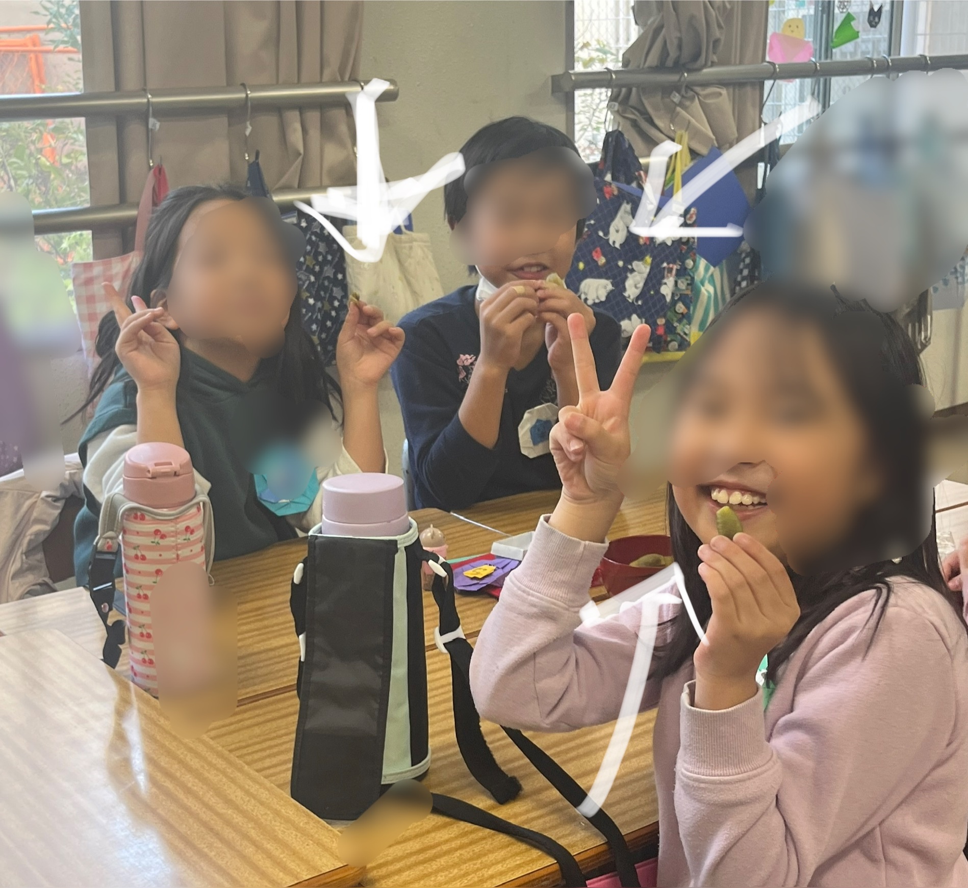 矢印のところがぷりぷりした枝豆