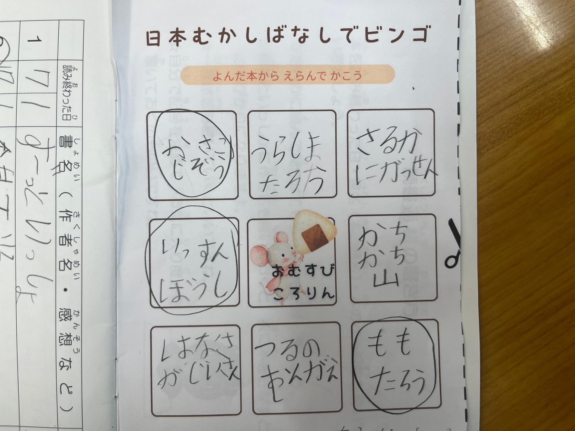自分でお話のタイトルを書きこみます