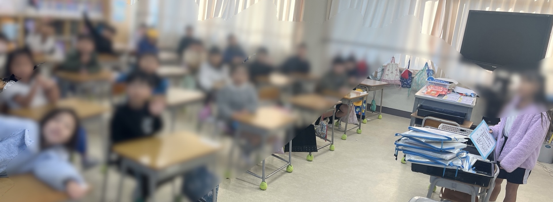 わたしを見かけて、げんきよく挨拶