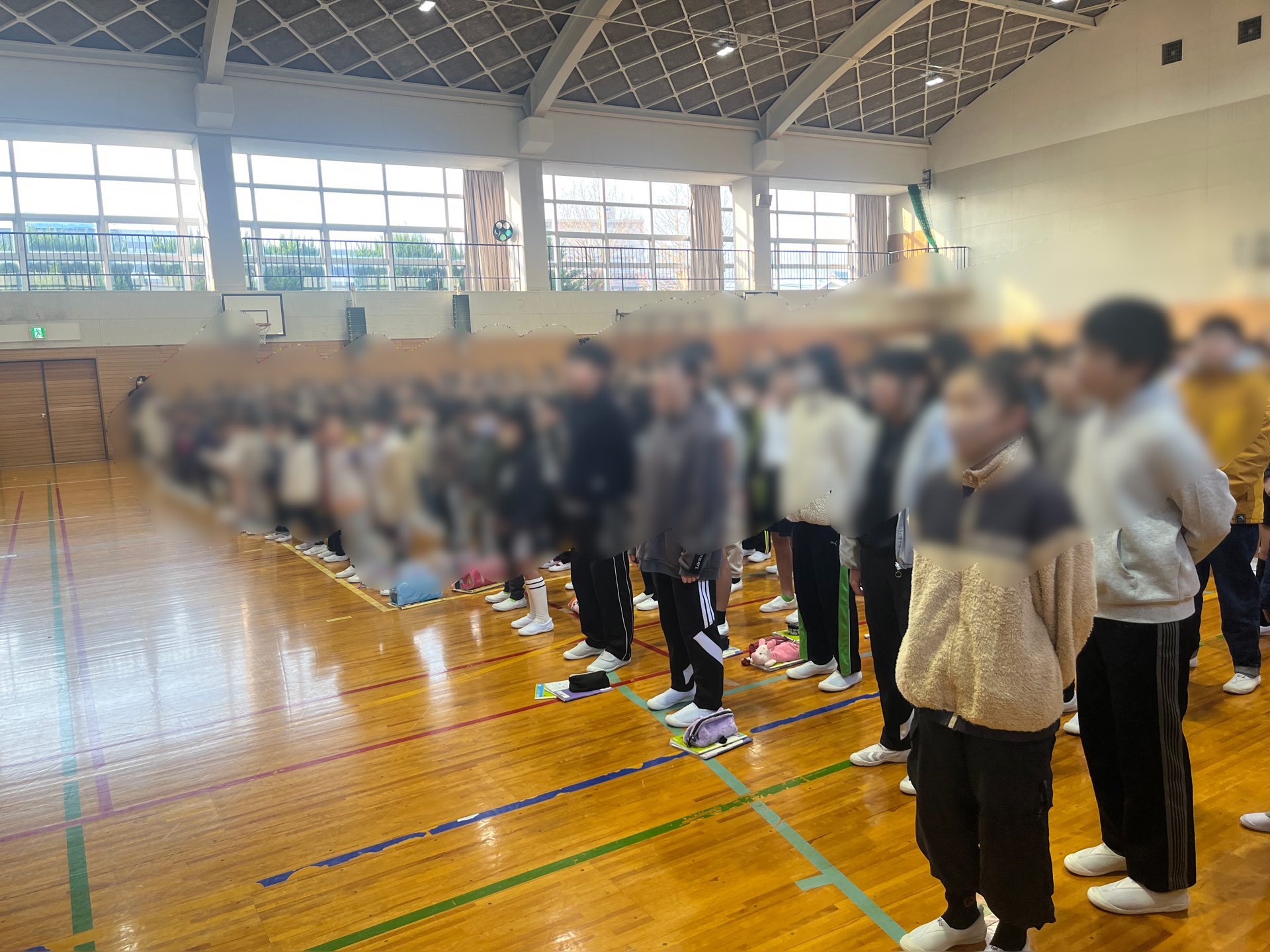 震災の集いに集まった全校生