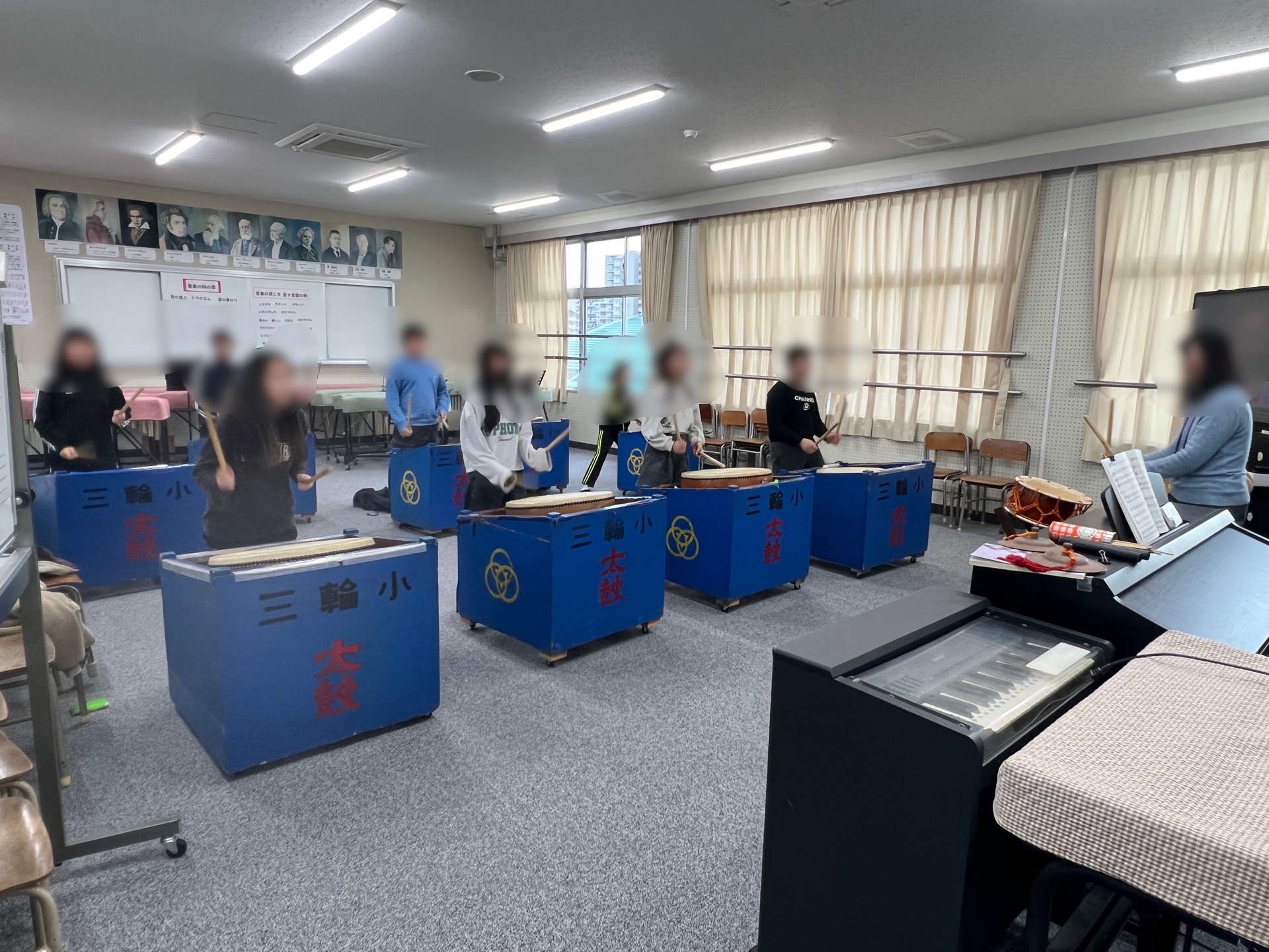 太鼓クラブから練習の成果の音が聞こえてきました