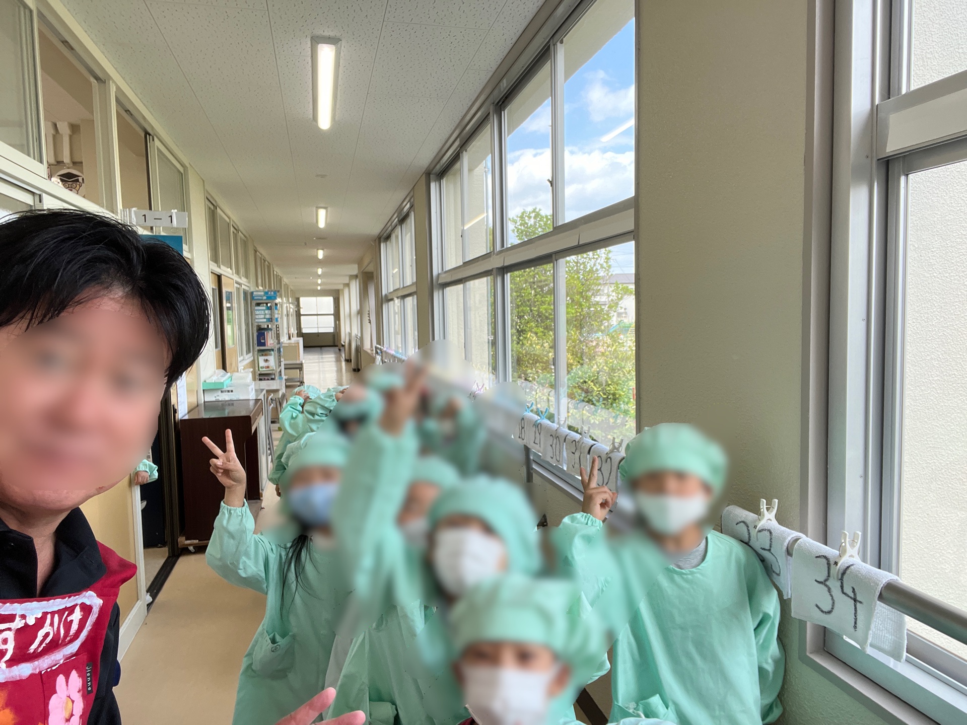 給食当番出発前