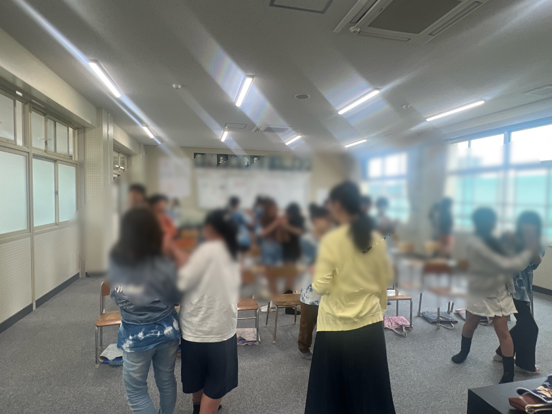 リズム体操で息合わせ