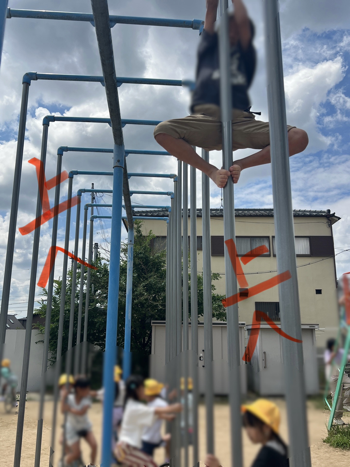 のぼり棒に一輪車に