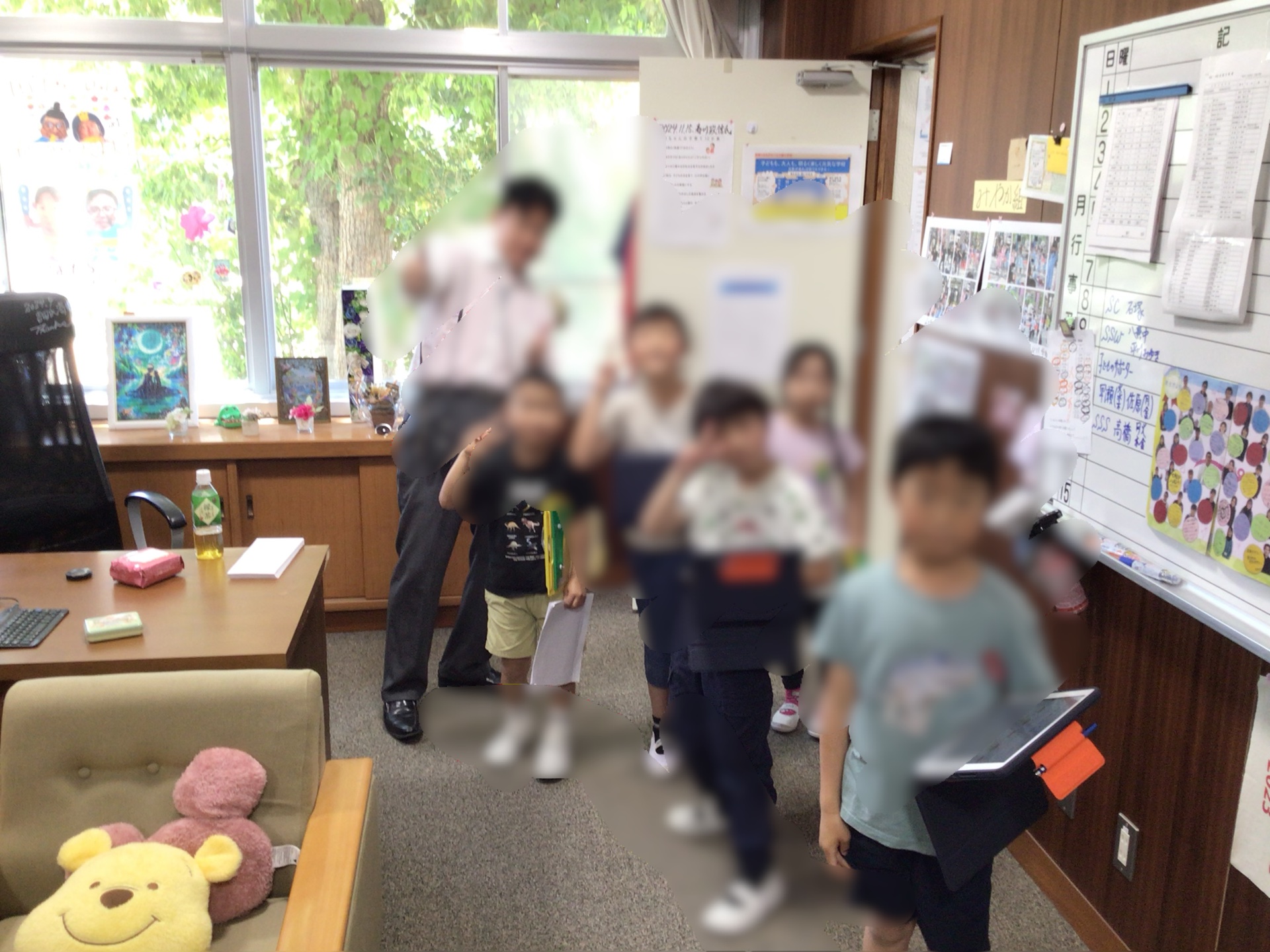 校長室にも来てくれました