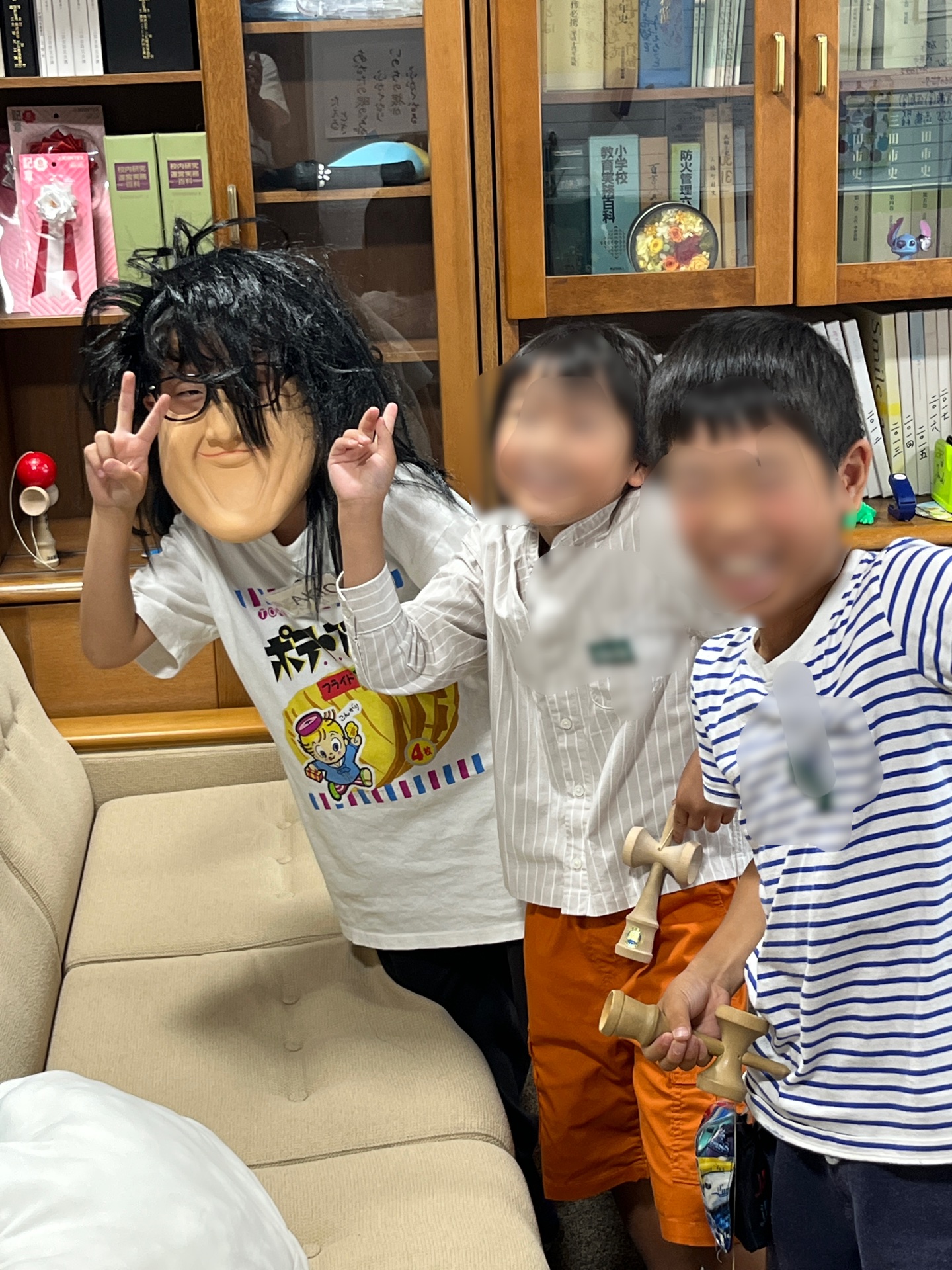 直前までけん玉勝負でした