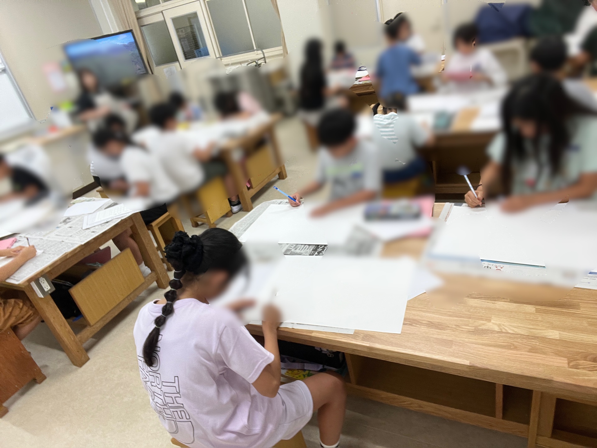 新しい図工室で、5年生