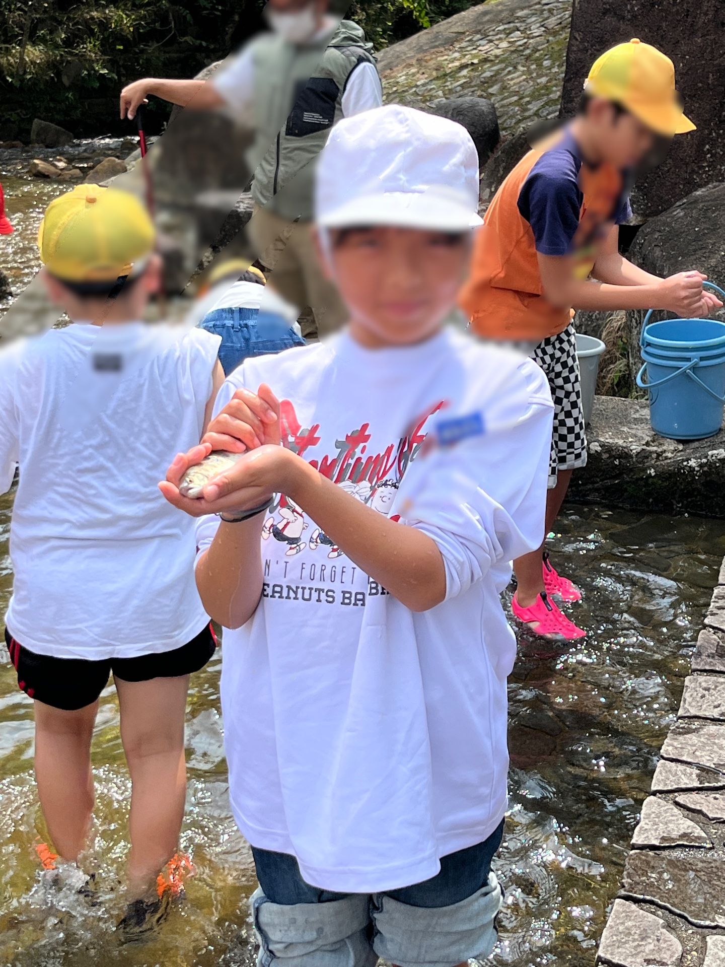 あまごって、ぬるぬるしてて、でも、つかまえれて嬉しい