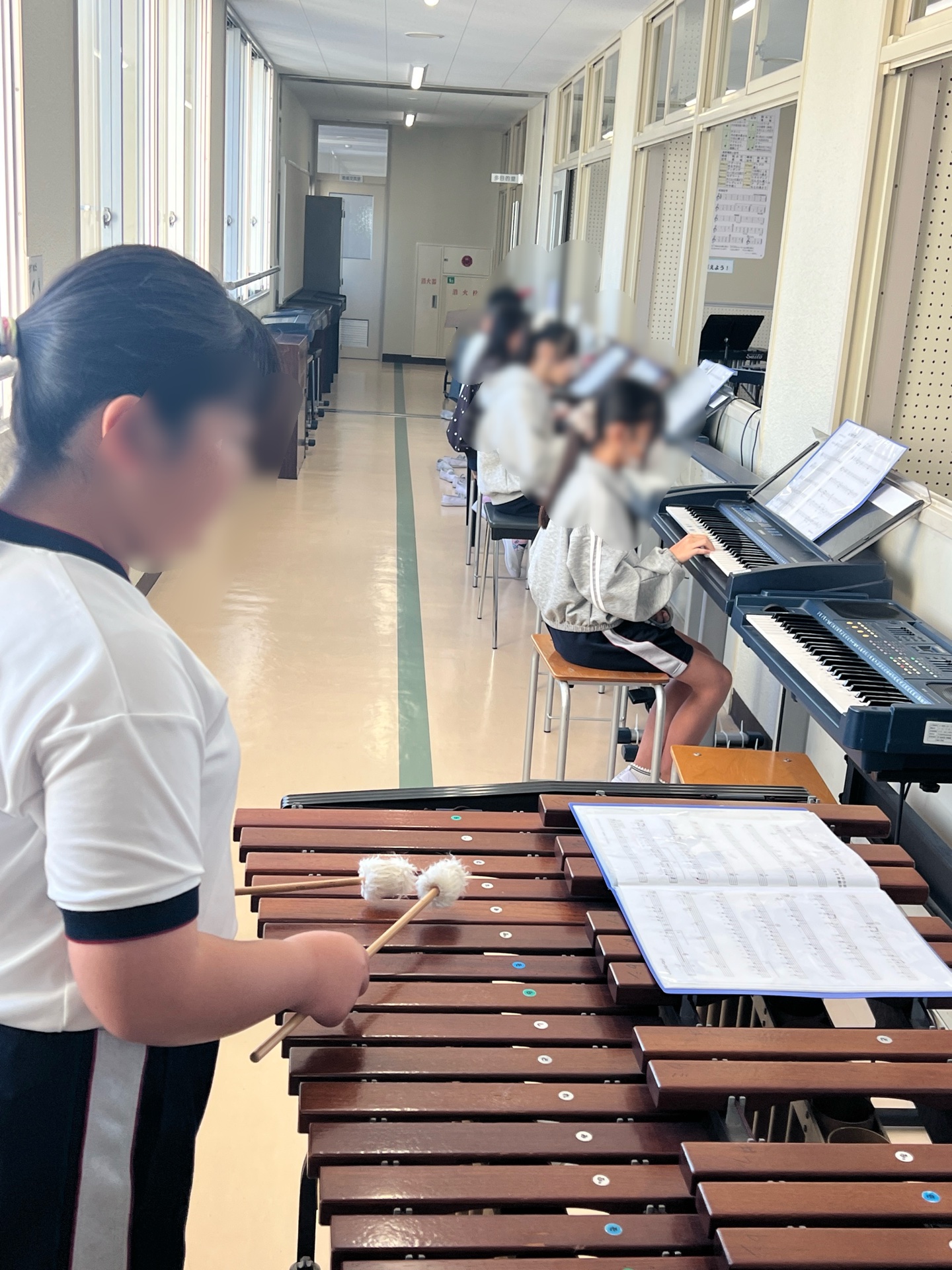 音楽室での朝練がんばってる